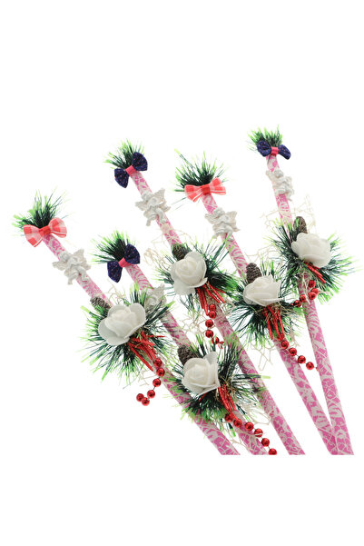 GiftExpress Set of 5 Pink Sticks with Angel – Handmade Santa Claus Sticks, Customizable, 60 cm