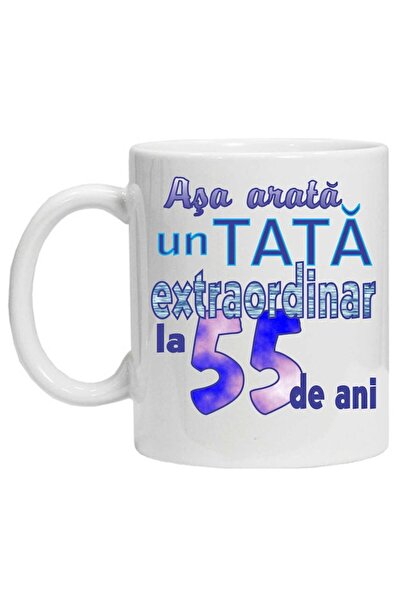 CRD PRINT Personalized ceramic mug "This is what an extraordinary dad looks like" - 55 years - 330 ml