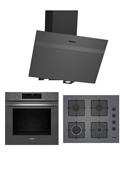 Siemens Yeni Hu736aen0t Eo6c8pp300(60 Cm) Ocak Lc64kpj70t Gri̇ Ankastre Set
