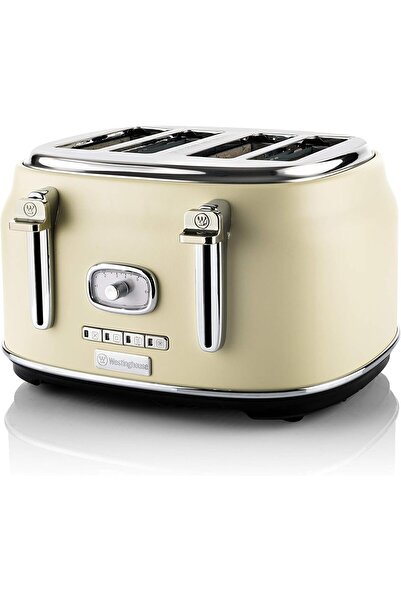 Westinghouse Retro 4-Slice Toaster (White) - 6 Browning Levels, Self-Centering