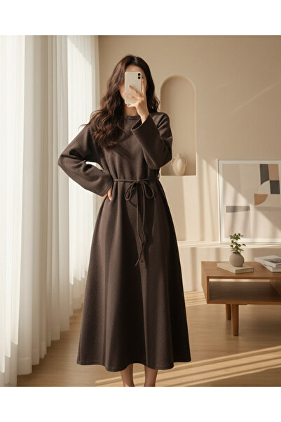 MissRunin Tie-Waist Round Neck Thessaloniki Dress