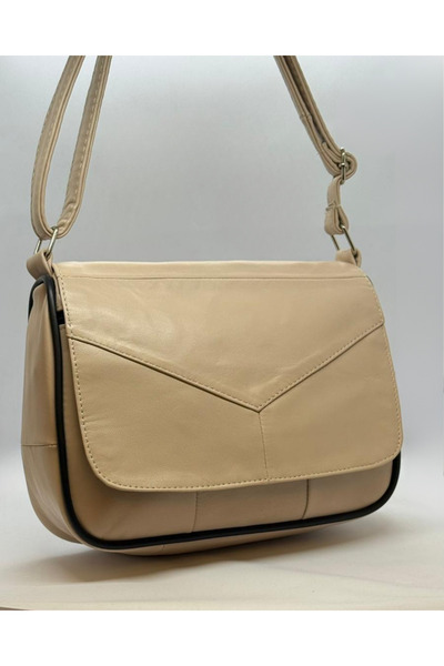 Rubel Bags Cream Genuine Leather Bag Women's Daily Use Crossbody Shoulder Bag...