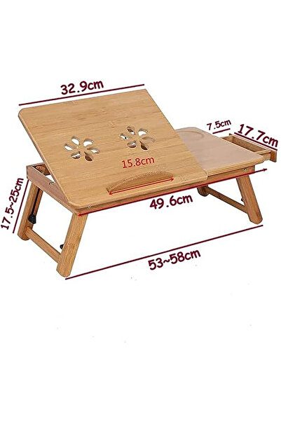 genric OneDcor Adjustable Bamboo Laptop Table for Bed – Foldable Lap Desk with Cooling Fan & Drawer