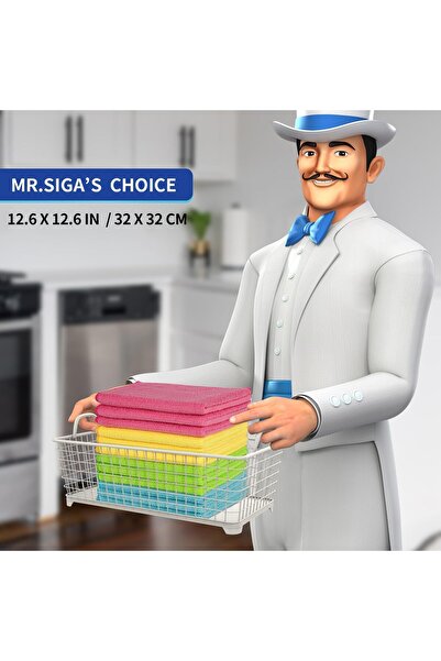 MR.SIGA Microfiber Cleaning Cloth, Pack of 12, Size: 12.6" x 12.6"