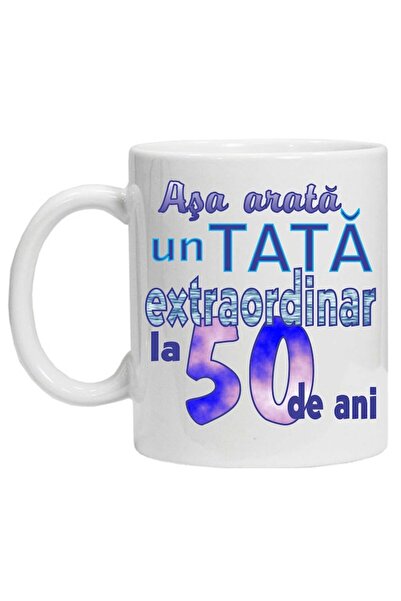CRD PRINT Personalized mug 'This is what an extraordinary dad looks like', 50 years, White, Ceramic, 330 ml