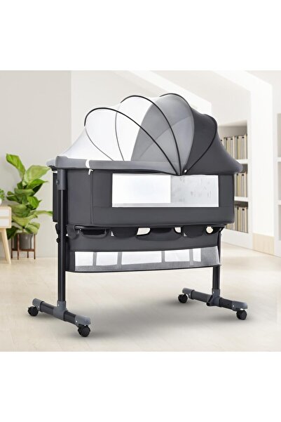 BAYBEE سرير أطفال فاخر مع مرتبة (رمادي)