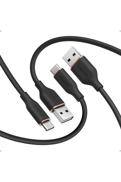 Generic Anker Car Carplay USB-A to USB-C Cable, USB 2.0, 6 ft, 2-Pack, Black