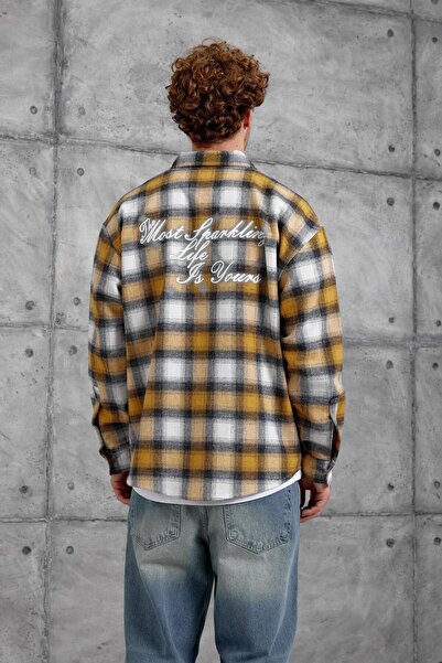 NOMARC Yellow Nmrc Text Printed Oversized Shirt