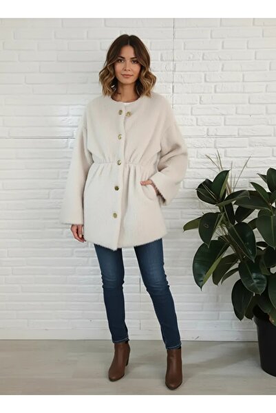 Butik Eylül ,Beli Büzgülü Kürk Mont