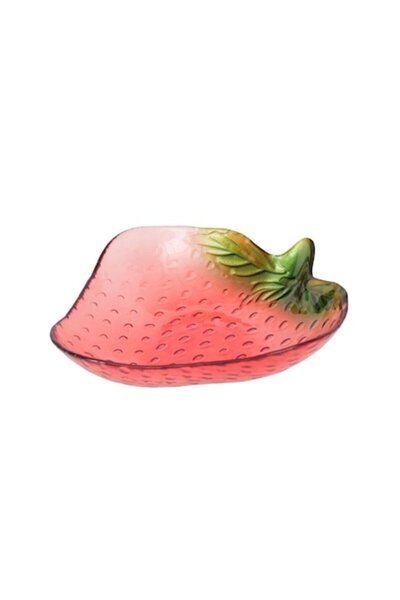 Boltze Bol de sticlă roșu/verde 16 x 15,5 cm, 150 ml, design cu căpșuni fructate
