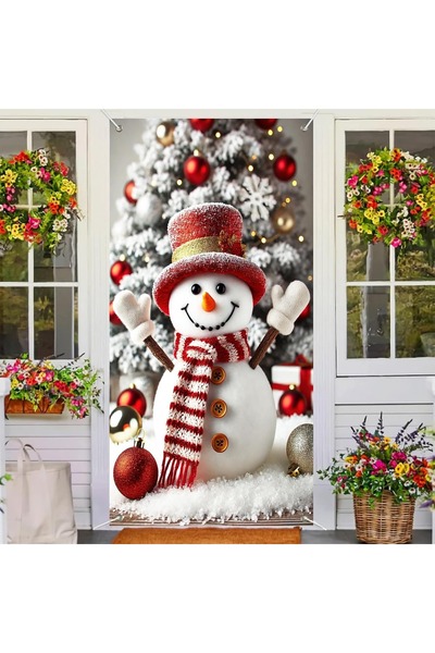 PROMISEBACKDROP2 زينة باب مرنة مقاس 190×75 سم، غطاء باب من القماش، ديكور عيد ...