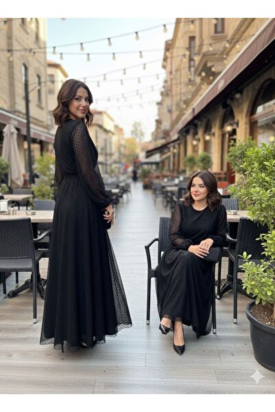 MY DREAM DM LİFE PUANTİYE TÜL DETAYLI ELBİSE