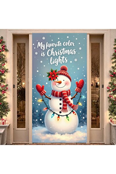 PROMISEBACKDROP2 زينة باب مرنة مقاس 190×75 سم، غطاء باب من القماش، ديكور عيد ...