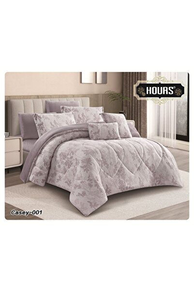 HOURS Casei 4-piece winter bedspread, double faux fur with velvet