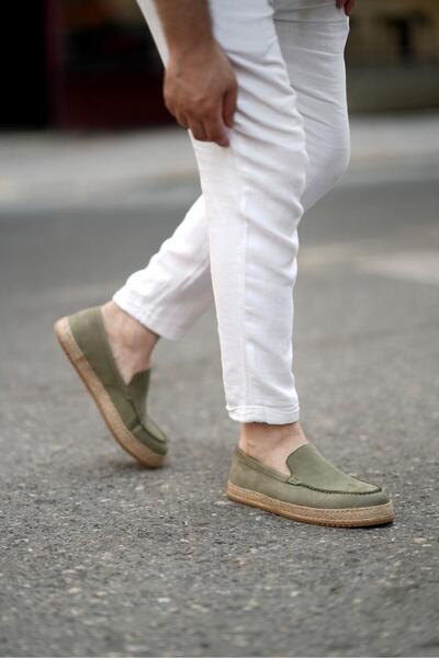 Ahmed Hamdi Bey Rafael haki nubuck men's leather shoes