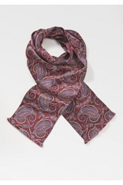 Codan Doubleface Scarf with Paisley Motif, Wine Red