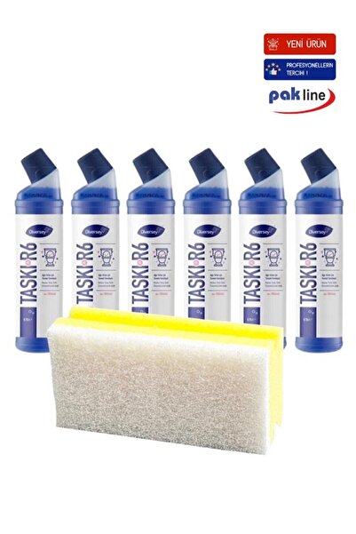 PAKLİNE Diversey Toilet Cleaner Taskı R6 Wc 750ml 6 Pieces + Sensitive Cleaning Sponge 1 Piece 160Gr