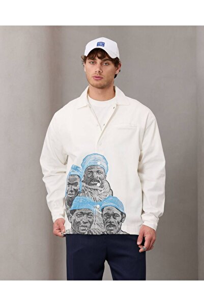 TÜZeMEN Yüz Printed Snap Button Shirt Jacket