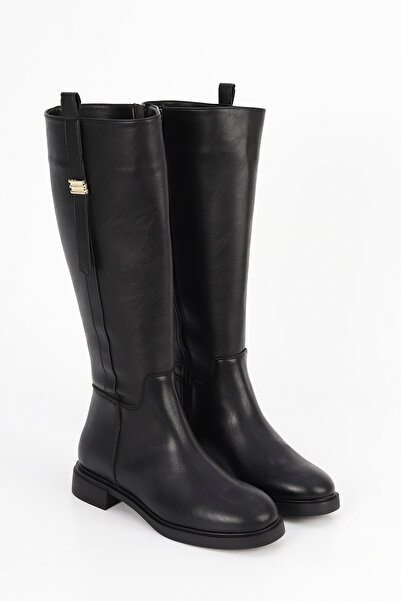 Mamito Ayakkabı BTBRO-08 Μπότες με χαμηλή σόλα κάτω από το γόνατο με λεπτομέρεια με πόρπη στο πλάι του αναβάτη