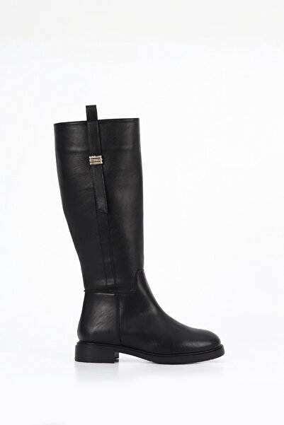 Mamito Ayakkabı BTBRO-08 Μπότες με χαμηλή σόλα κάτω από το γόνατο με λεπτομέρεια με πόρπη στο πλάι του αναβάτη