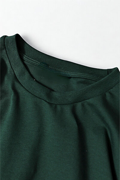 A&O Style Men's Nefti Green Oversized Crew Neck Basic Cotton T-Shirt