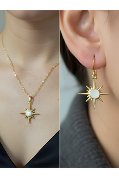 TURBİJ Güneş Detail Women's Necklace Earring Set