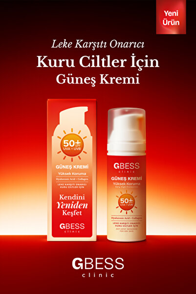 GBESS CLINIC SPF 50+ Kuru Ciltler İçin Leke Karşıtı ve Onarıcı Güneş Kremi - ...