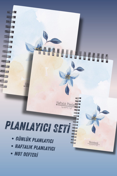 pcpapiruscraft 3-Pack Planning Set, Daily Planner, Weekly Planner, To-Do, Academic Agenda