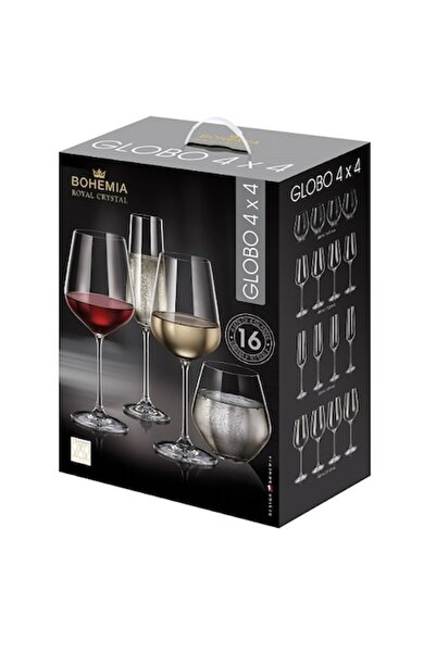 Bohemia Set de pahare de vin Royal & Crystalite Globo, 16 piese