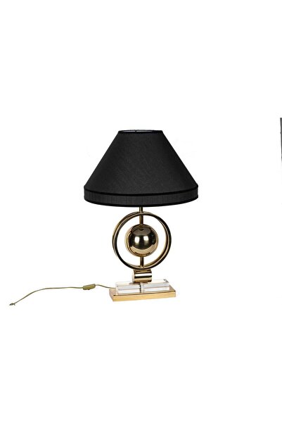 Mikasa Moor Siyah Şapkalı Shiny Gold Metal Abajur 43x75cm