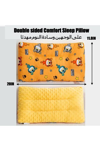 Generic Toddler Pillow, Double-Sided Breathable Soft Cotton and Minky Dot Fabric, Small Washable Pillow (Tig