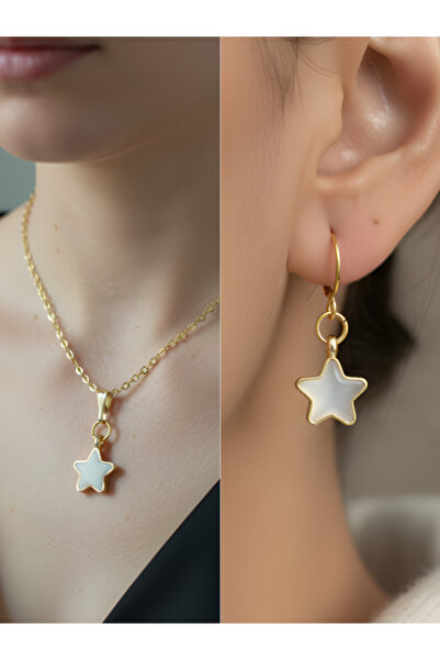 TURBİJ Star Detail Women's Necklace Earring Set