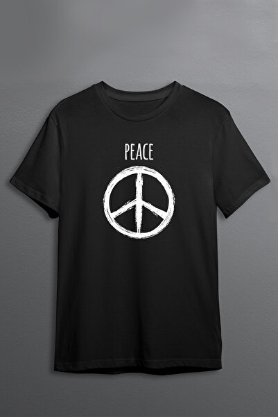 Justime Design World Peace One Front Print Oversized Cotton Crew Neck Unisex ...