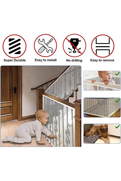 Generic 3m x 76cm Stair Railing Safety Net for Children - Indoor/Outdoor (MarlaMall)