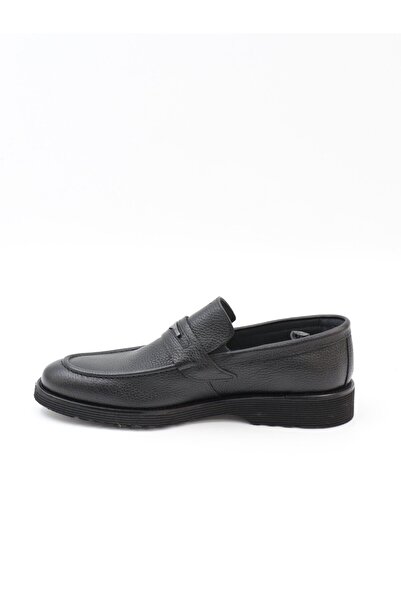 Fosco 2893 Black Genuine Leather Eva Sole Moccasin Men's Shoes