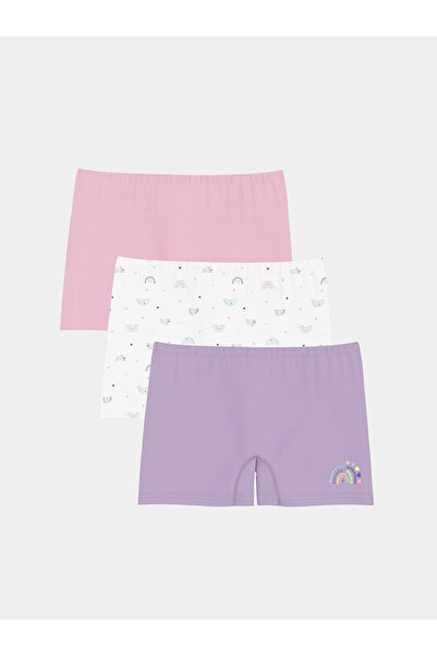 LC Waikiki Lcw Детски бели боксери за момичета с щампи 3 бр