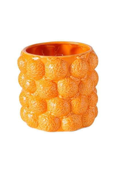Boltze Suport decorativ portocaliu pentru ghiveci, ceramică, Ø17 cm, formă de...