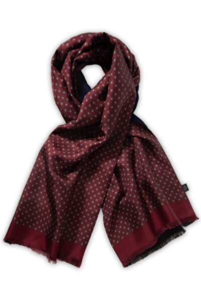Codan Silk scarf with ornaments (dark red)