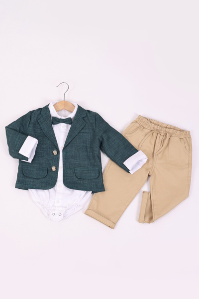 Pollito Baby Boy 4-Piece Set with Bodysuit and Jacket