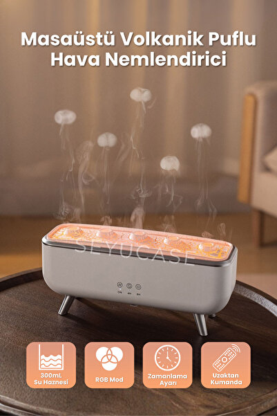 SEYUCASE Masaüstü Volkanik Puflu Hava Nemlendirici Aroma Difüzörü Aromaterapi...