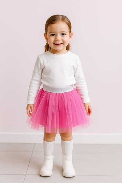 neocotton Girl's Lined Tulle Tutu Skirt with Elastic Waist