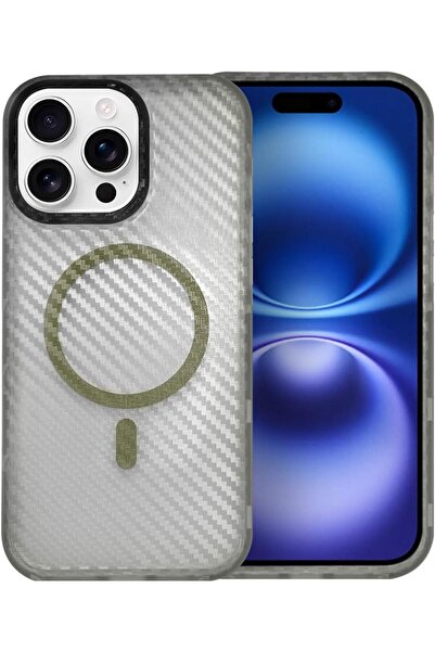 Margoun iPhone 16 Pro Max Carbon Fiber Hard PC Case - Grey