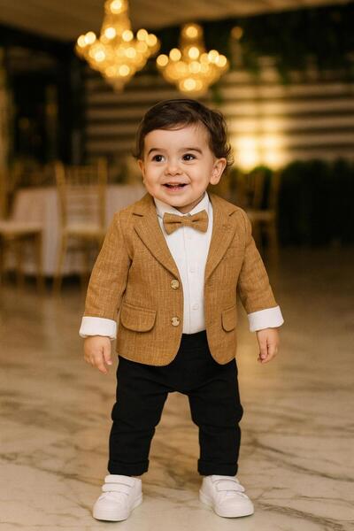 Pollito Baby Boy 4-Piece Set with Bodysuit and Jacket
