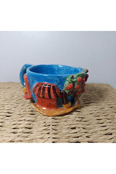 esdekor Large Mug Handmade Ceramic 8X6