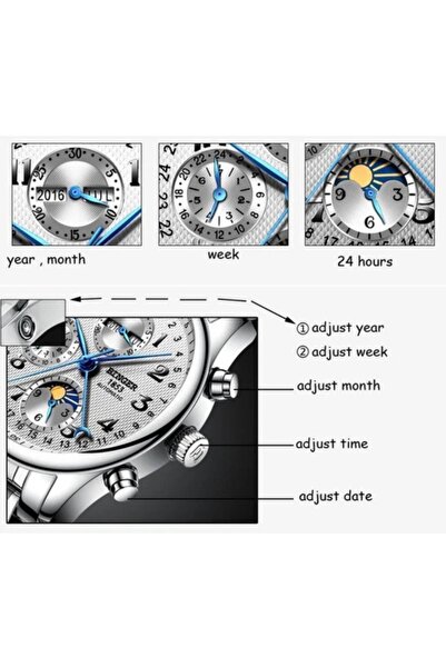 BINGER Binger Swiss Moon Phase Mechanical Men's Watch B 603-8