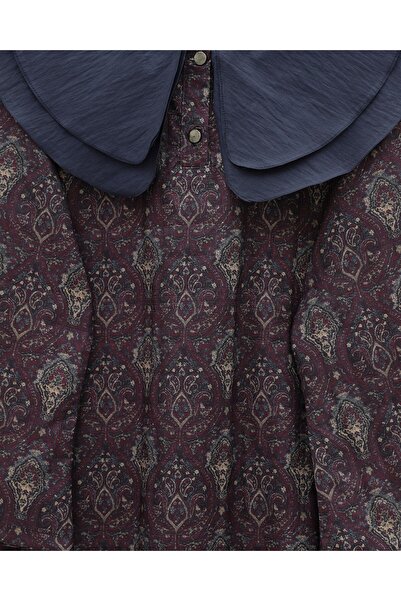 MissRunin Apron Collar Half Buttoned Slit Quilted Tunic