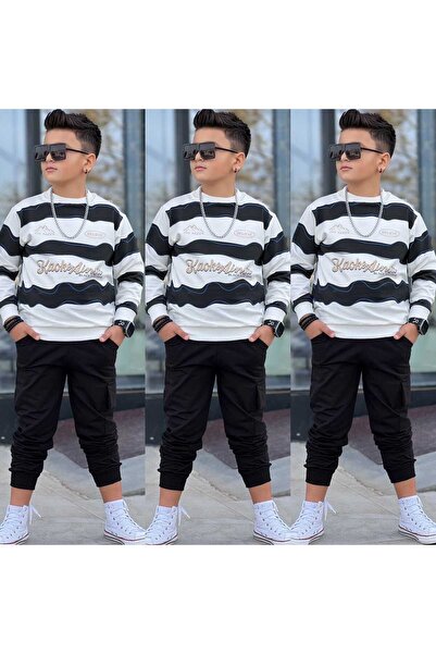 muzur r kids muzur r kids 8/16 Year Old Boy Stretch Fabric Bottom Top Set | Winter Children's Tracksuit Set - Holiday Style