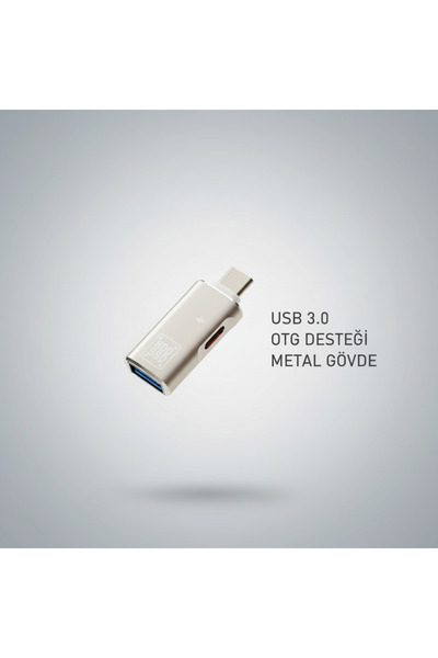 zyntech Ultra Hızlı Type-C OTG Adaptör USB 3.0 Dönüştürücü + PD Hızlı Şarj | ...