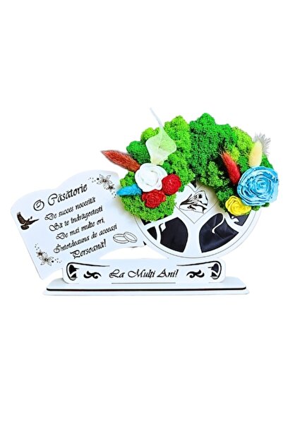 OEM Tablou cu mușchi stabilizat, mesaj laser personalizat pentru nunți, 30x20...