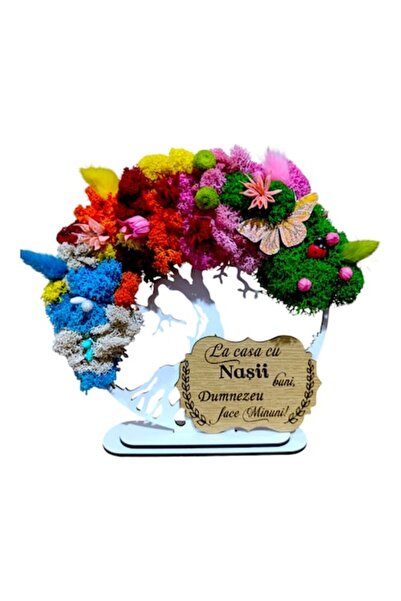 OEM Tablou personalizat „Copacul Vieții” pentru nași, mușchi stabilizat, 20 c...